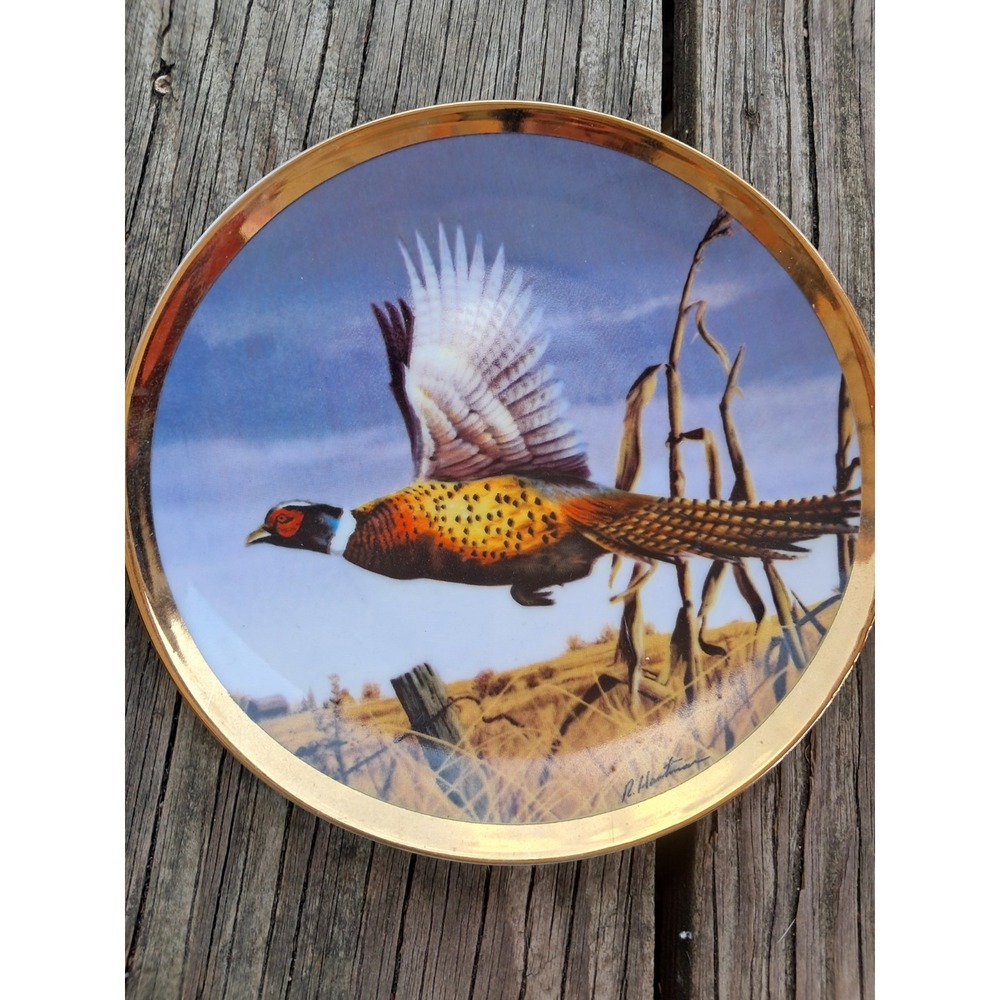 2002 Robert Hautman Flying Pheasant Collector Plate Limited Edition A1